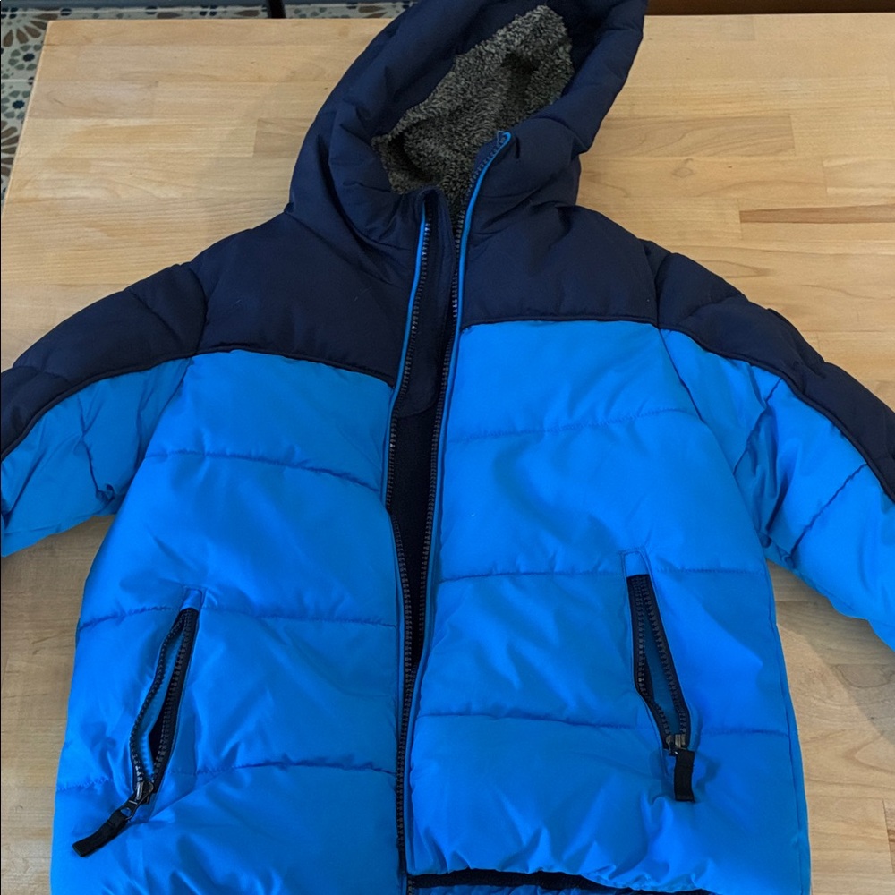 ZeroXposur Bright Blue and Navy Kids Puffer Jacket with Hood